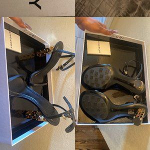 Givenchy GCube Sandals 105 Black Leather  105MM